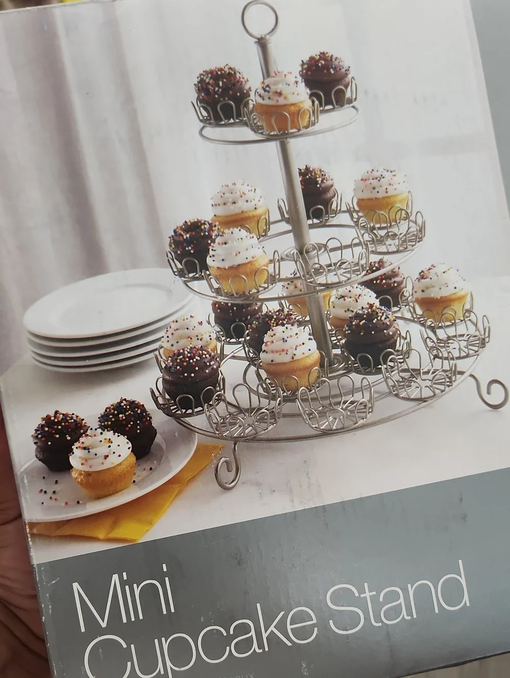 Mini Cupcake Stand - Silver Tiered Display